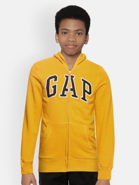 

GAP Boys Yellow Printed Hooded Sweatshirt