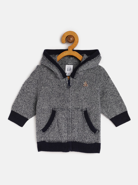 

GAP Boys Navy Blue Self Design Front-Open Sweater