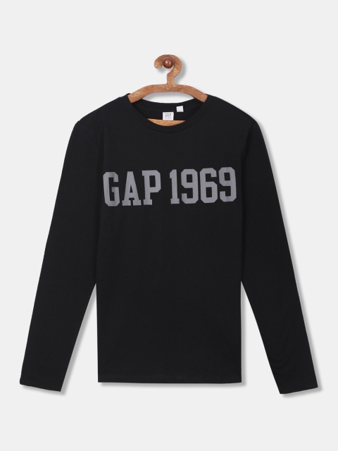 

GAP Boys Black Typography Printed T-shirt