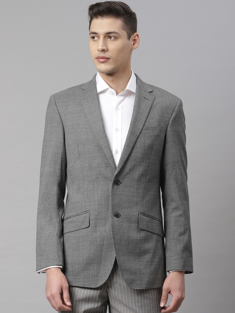 

Marks & Spencer Men Grey Melange Solid Single Breasted Formal Blazer
