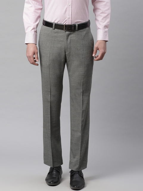 

Marks & Spencer Men Grey Solid Regular Fit Formal Trousers, Charcoal