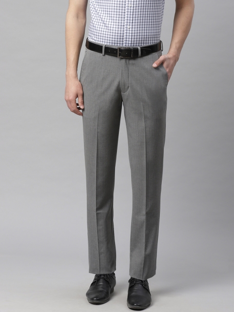 

Marks & Spencer Men Grey Solid Slim Fit Formal Trousers