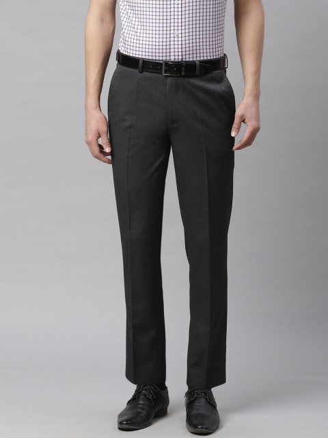 

Marks & Spencer Men Charcoal Grey Slim Fit Solid Formal Trousers