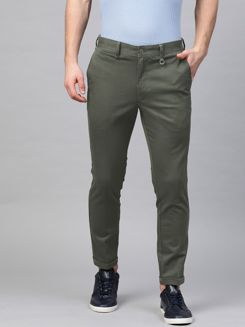 

Marks & Spencer Men Green Slim Fit Solid Chinos