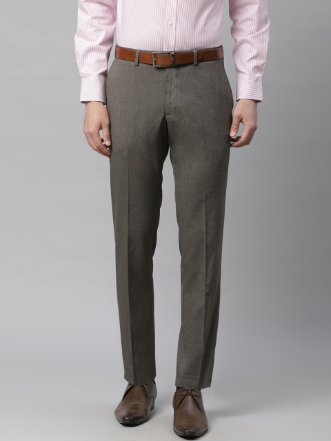

Marks & Spencer Men Brown Skinny Fit Solid Formal Trousers