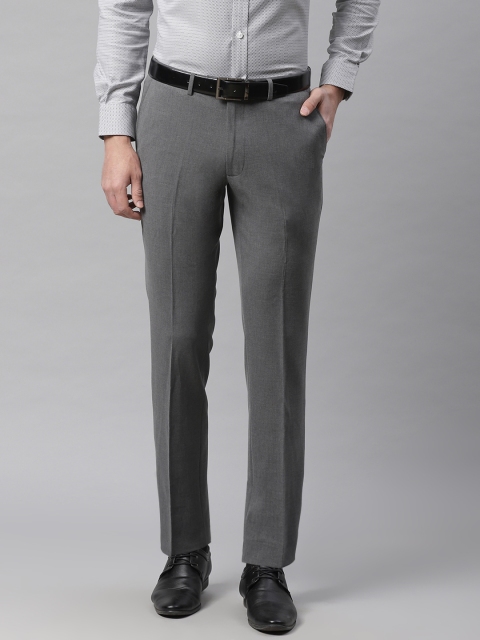 

Marks & Spencer Men Grey Slim Fit Solid Formal Trousers