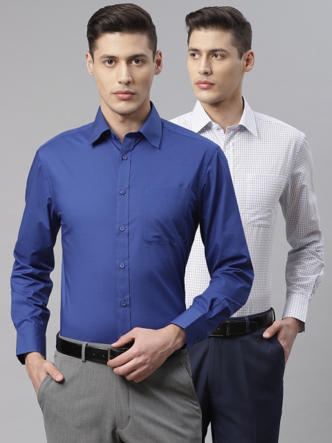 

Marks & Spencer Men Pack of 2 Formal Shirts, Blue