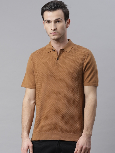 

Marks & Spencer Men Mustard Brown Solid Polo Collar T-shirt