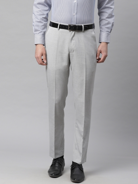 

Marks & Spencer Men Grey Slim Fit Solid Formal Trousers