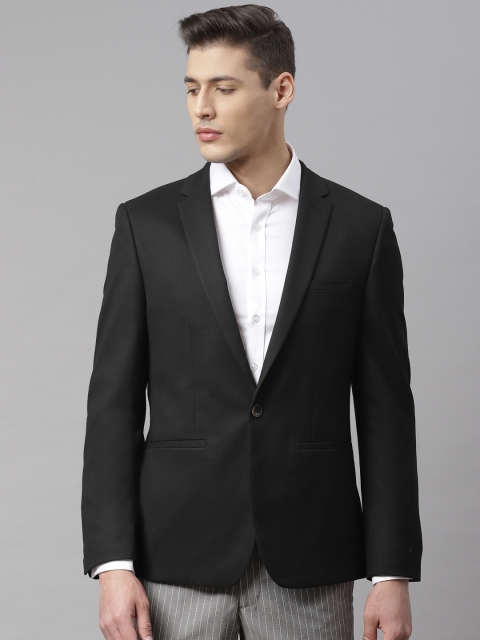 

Marks & Spencer Men Black Slim Fit Solid Single-Breasted Blazer