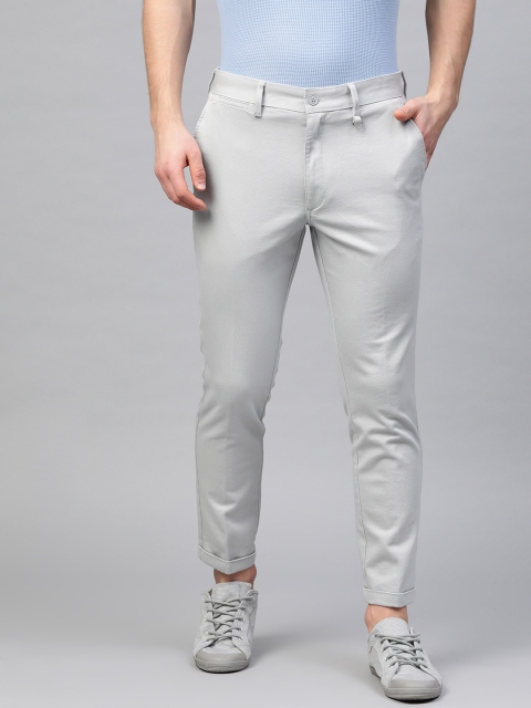

Marks & Spencer Men Grey Slim Fit Self Design Regular Trousers