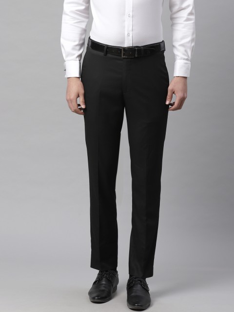 

Marks & Spencer Men Black Solid Slim Fit Formal Trousers
