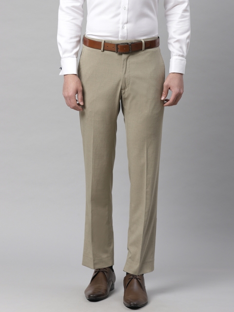 

Marks & Spencer Men Beige Slim Fit Solid Formal Trousers