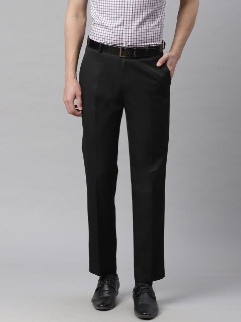 

Marks & Spencer Men Black Solid Regular Fit Formal Trousers