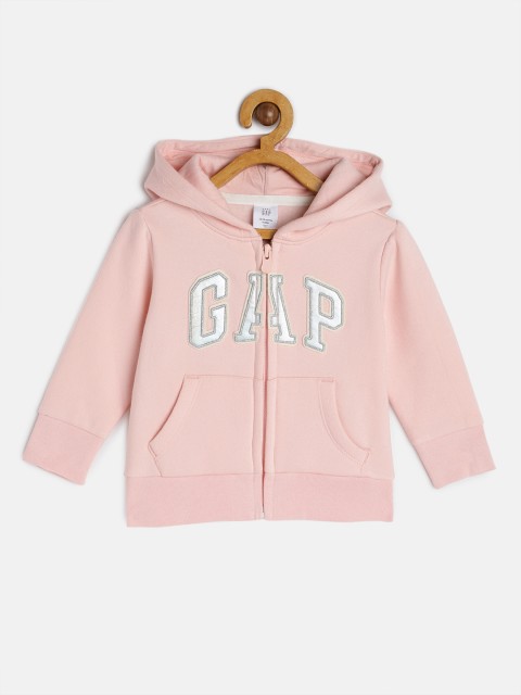 

GAP Girls Pink Solid Hooded Sweatshirt