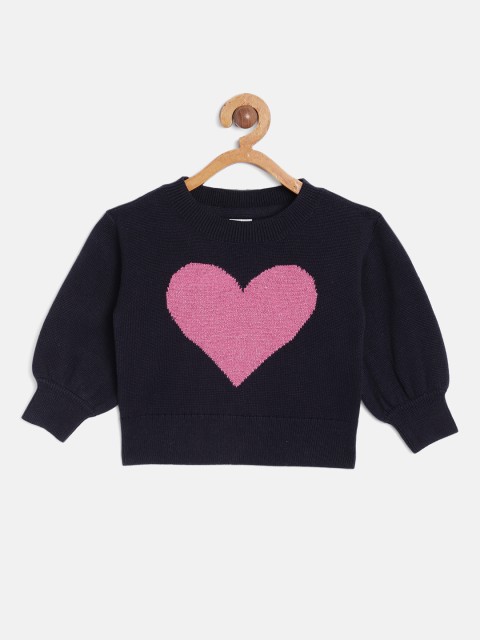 

GAP Girls Navy Blue Self Design Pullover Sweater