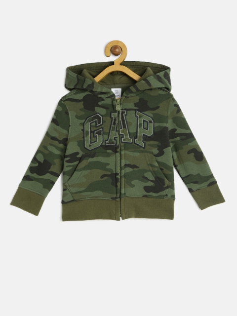 

GAP Boys Olive Green Camouflage Printed Hooded Sweatshirt