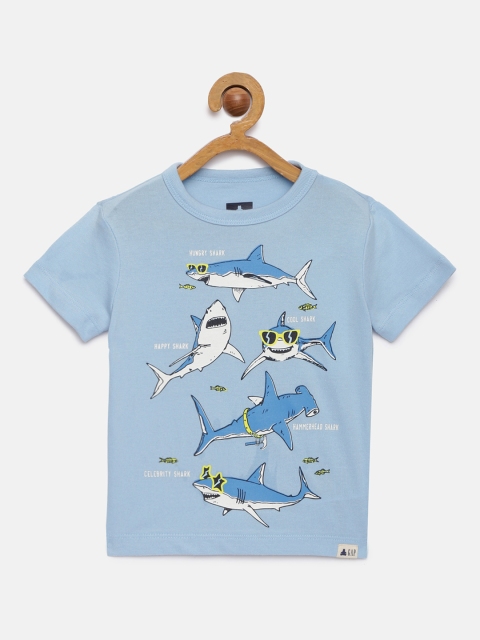 

GAP Boys Blue Printed Round Neck T-shirt