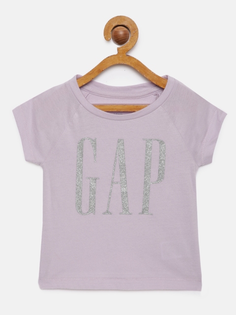 

GAP Girls Lavender Printed Round Neck T-shirt