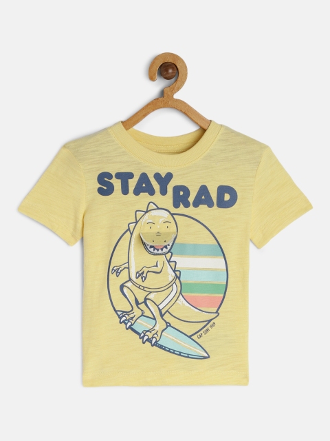

GAP Boys Yellow Printed Round Neck T-shirt