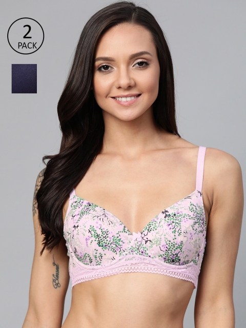 

Marks & Spencer Pack of 2 Underwired Lightly Padded Everyday Bras, Pink