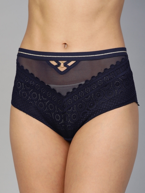 

Marks & Spencer Women Navy Blue Lace Boy Shorts T817729W