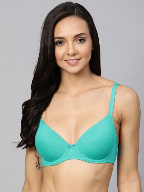 

Marks & Spencer Green Solid Underwired Lightly Padded T-shirt Bra T330378XBRIGHT