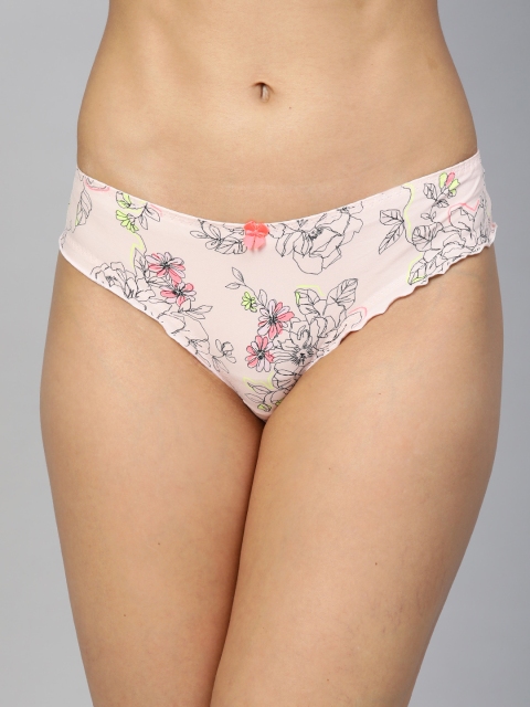 

Marks & Spencer Women Pink Floral Printed Low-Rise Hipster Briefs T817732JNUDE MIX