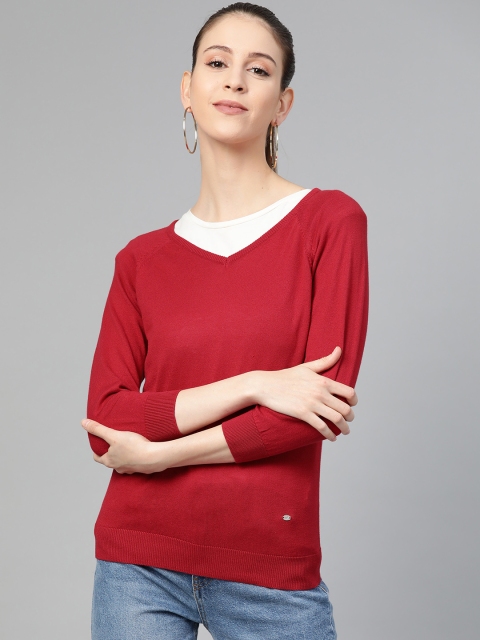 

Allen Solly Woman Red Solid Pullover