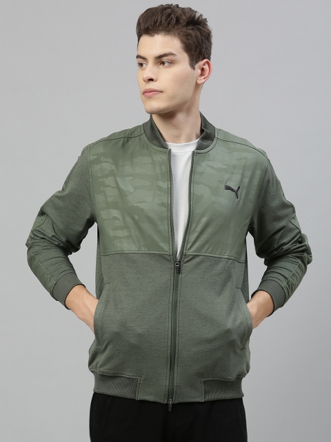 

Puma Men Olive Green Cloudspun Stlth Camo Printed Sporty Jacket