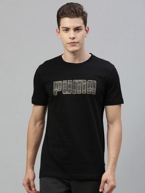

Puma Men Black Printed Round Neck T-shirt