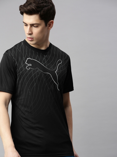 

Puma Men Black Printed Round Neck Run Graphic Cat T-shirt