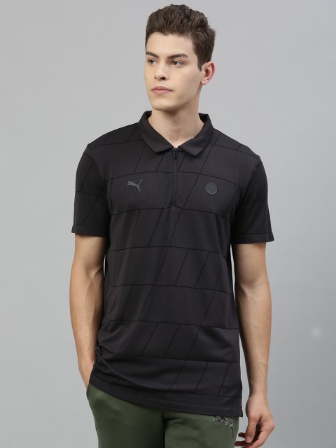 

PUMA Motorsport Men Grey Printed BMW MMS RCT evoKnit Polo Collar T-shirt