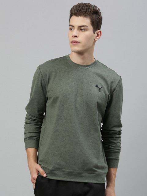 

Puma Men Olive Green Solid Cloudspun Sweatshirt