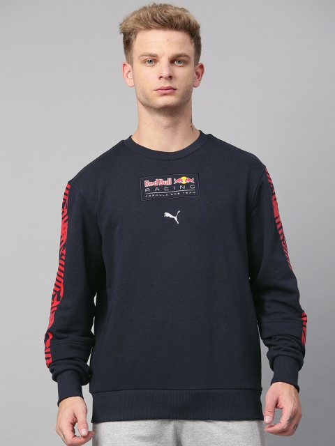 

PUMA Motorsport Men Navy Solid Red Bull Racing Graphic Midlayer Sweatshirt, Navy blue