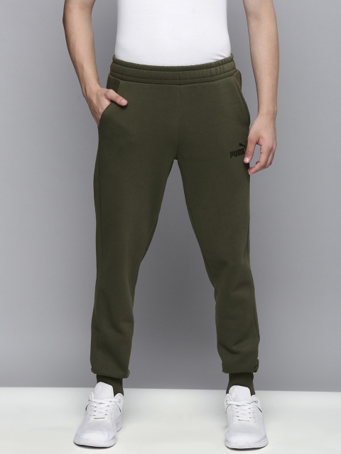 

Puma Men Olive Green ESS Logo Pants FL cl Joggers