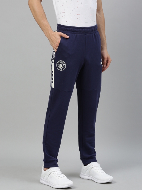 

Puma Men Navy Blue Printed MCFC Football Culture Knitted Track Pants