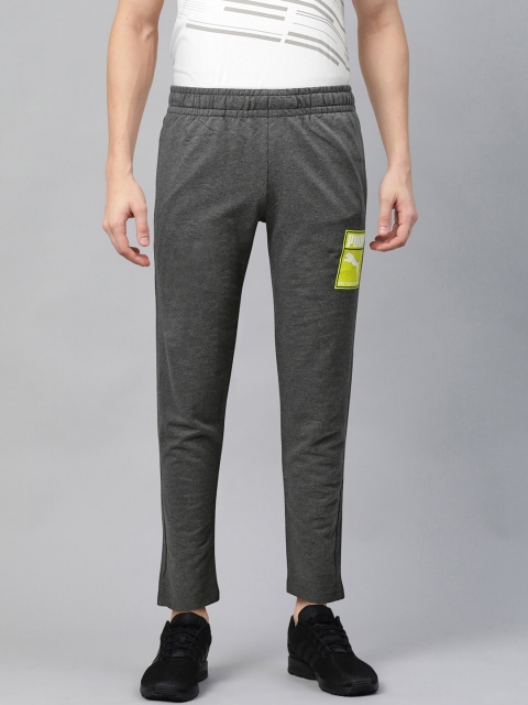 

Puma Men Charcoal Grey Solid Straight Fit Box Graphic Track Pants