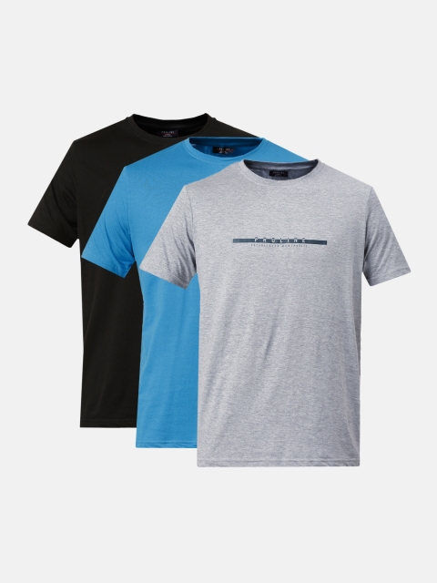 

Proline Active Men Pack Of 3 Black Blue Solid Round Neck Pure Cotton T-shirt