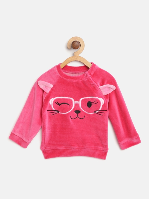 

Moms Love Girls Fuchsia & Black Embroidered Sweatshirt