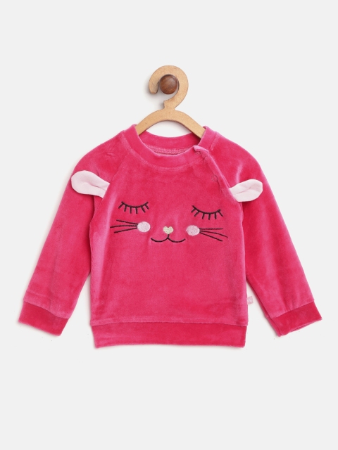 

Moms Love Girls Fuchsia & Black Embroidered Sweatshirt
