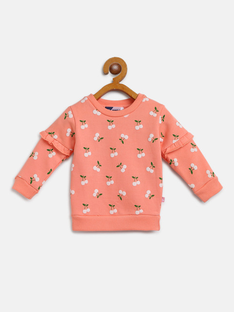 

Moms Love Girls Peach-Coloured & White Cherry Print Sweatshirt