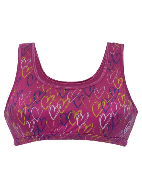 

DChica Fuchsia Printed Non-Wired Non Padded Beginner Sports Bra DCBRSE6321