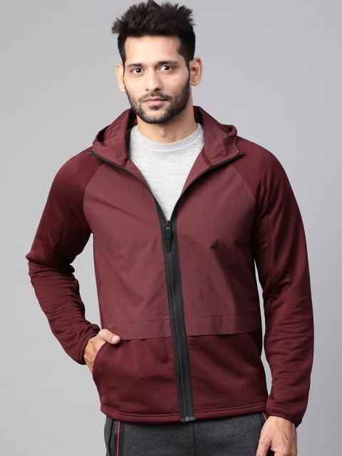 

Reebok Burgundy Solid Lightweight TS Performance Layering Full Zip Sports Jacket