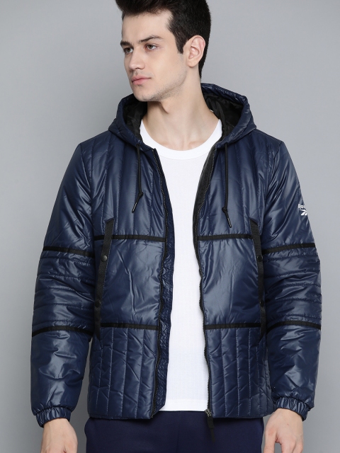

Reebok Men Navy Blue Solid OW C Padded Jacket