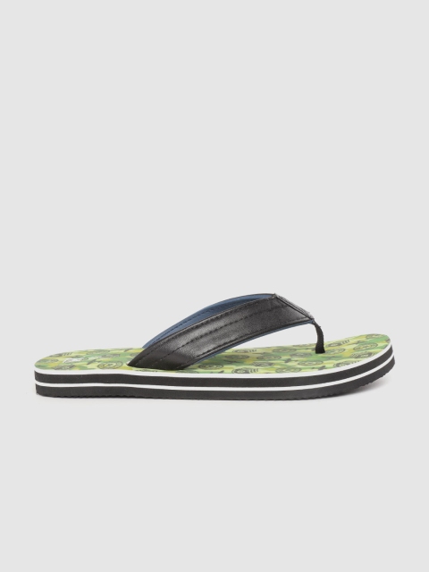 

Kook N Keech Men Black & Green Printed Thong Flip-Flops
