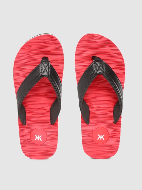 

Kook N Keech Men Black & Red Self Design Thong Flip-Flops