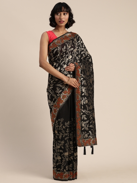 

Neerus Black & Golden Silk Cotton Woven Design Saree