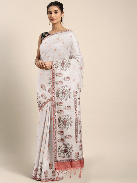 

Neerus Beige & Black Art Silk Printed Saree