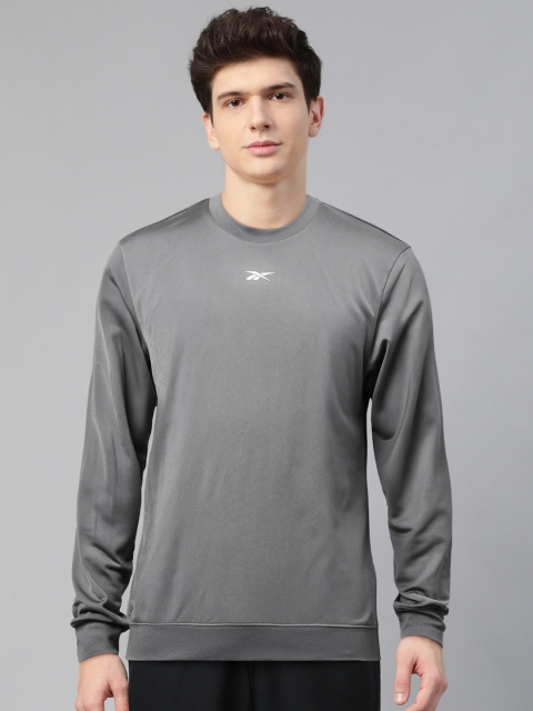

Reebok Men Grey Solid Foundation Training Sweatshirt